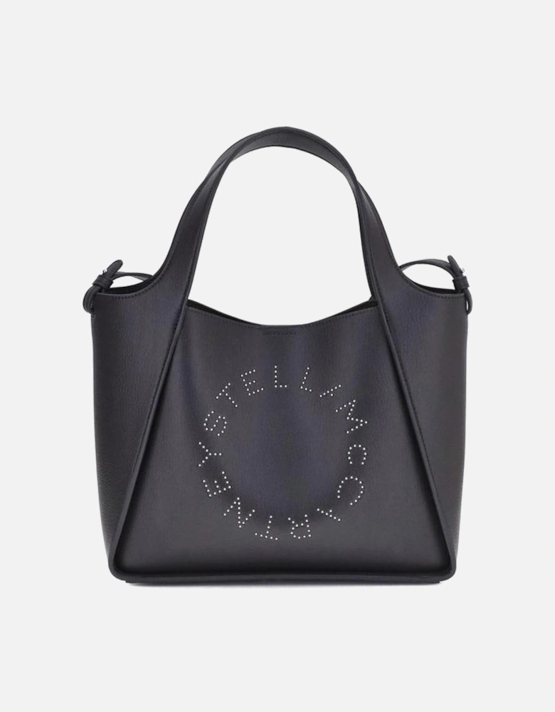 Faux Leather Tote Bag with Monogram Design Women - Gray Shoulder Bags