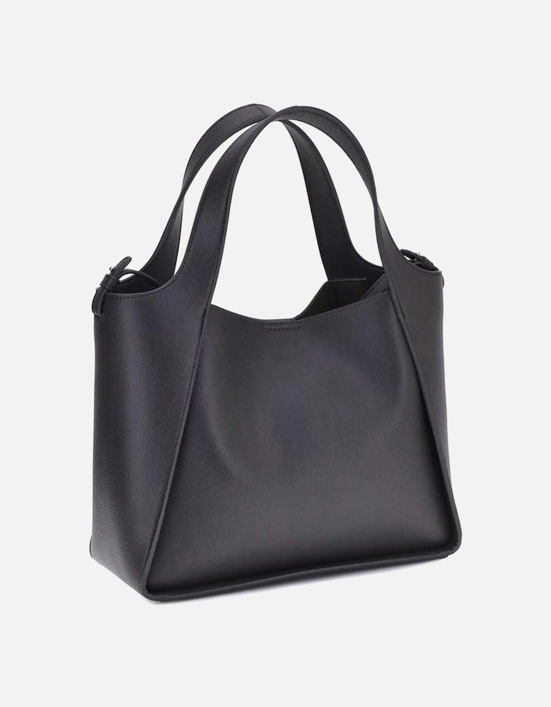 Faux Leather Tote Bag with Monogram Design Women - Gray Shoulder Bags