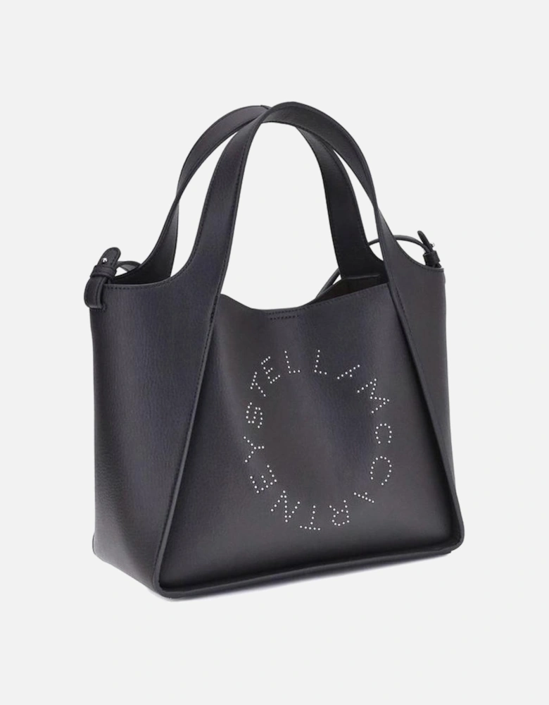 Faux Leather Tote Bag with Monogram Design Women - Gray Shoulder Bags