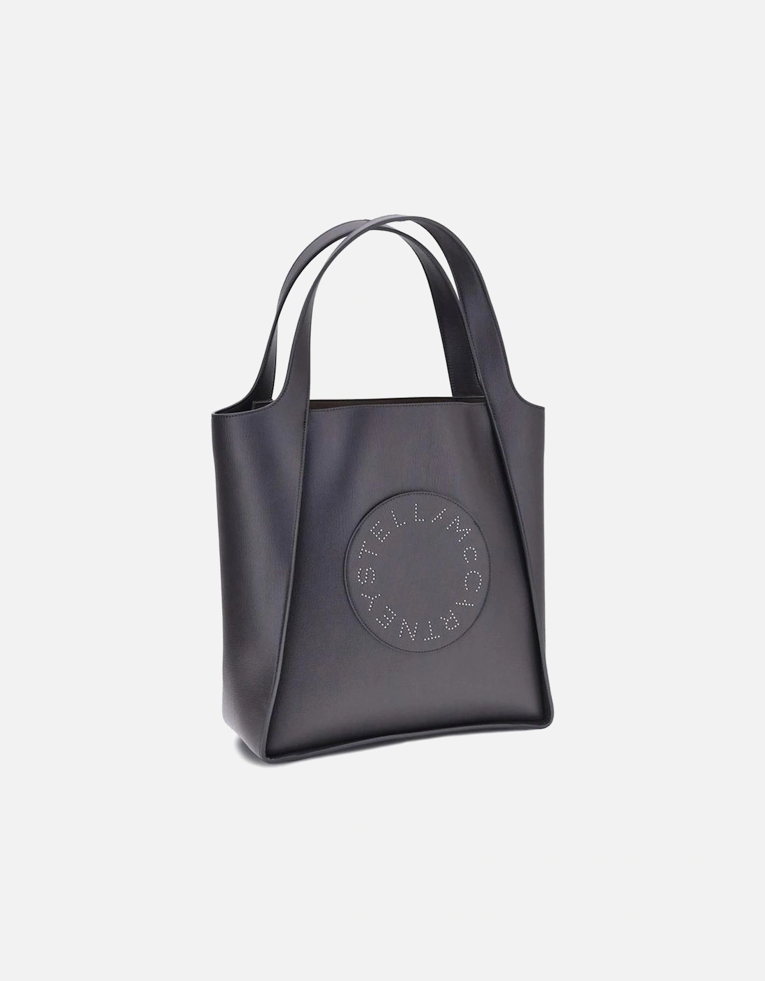 Tote Bag with Studded Logo Patch Women - Black Shoulder Bags