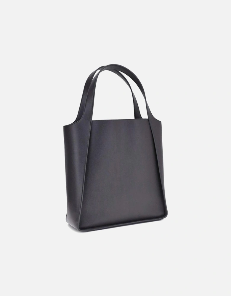 Tote Bag with Studded Logo Patch Women - Black Shoulder Bags