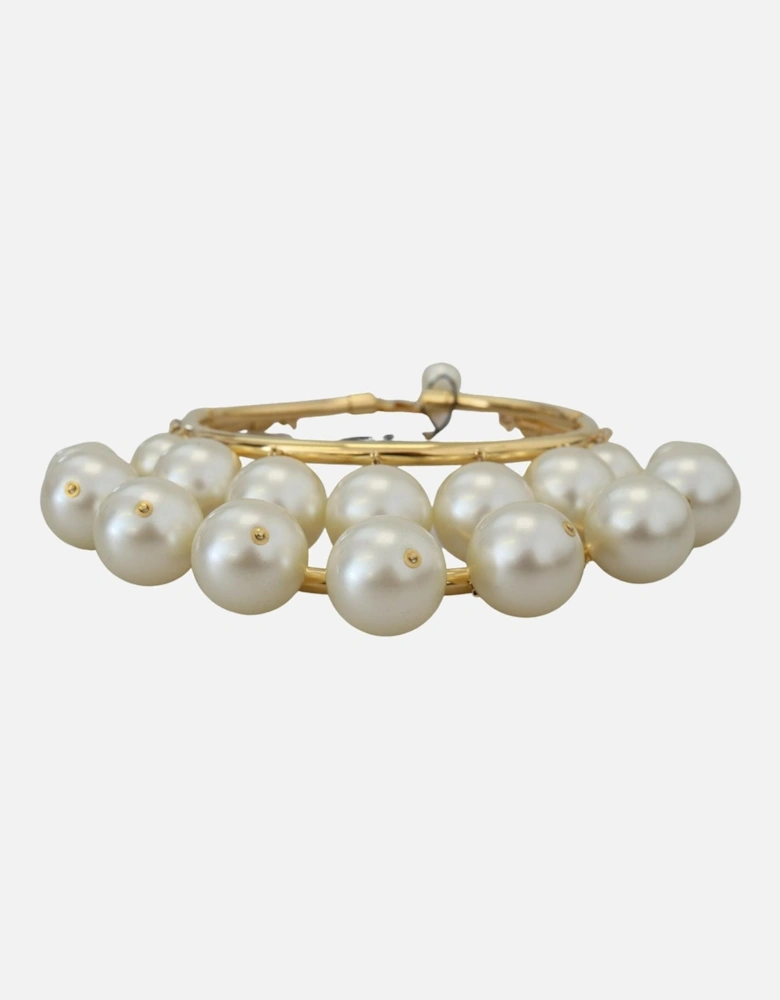 Faux Pearl-Embellished Choker Necklace with Lobster Clasp Closure