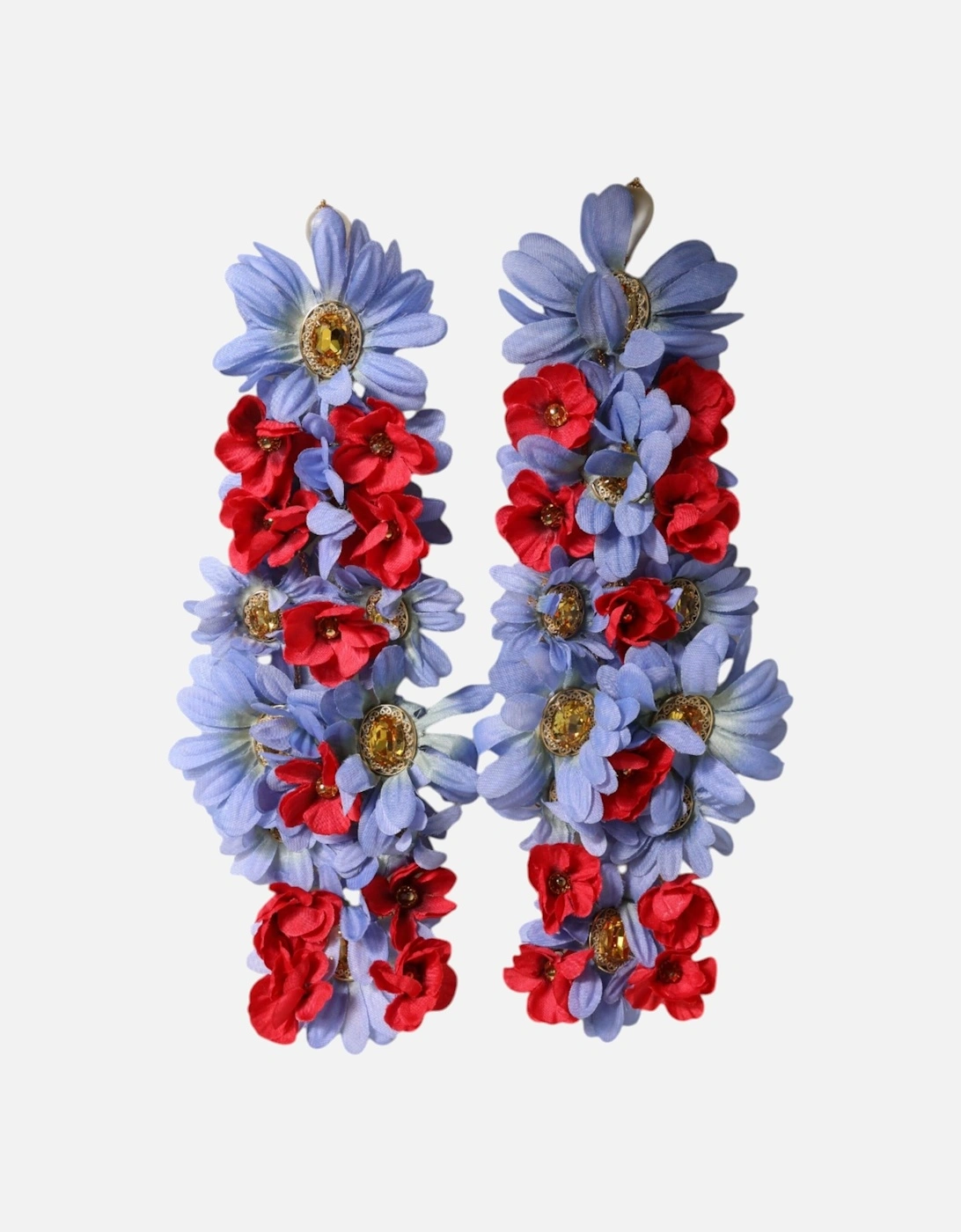 Floral Crystal Clip-On Dangling Earrings Women - Multicolor, 6 of 5