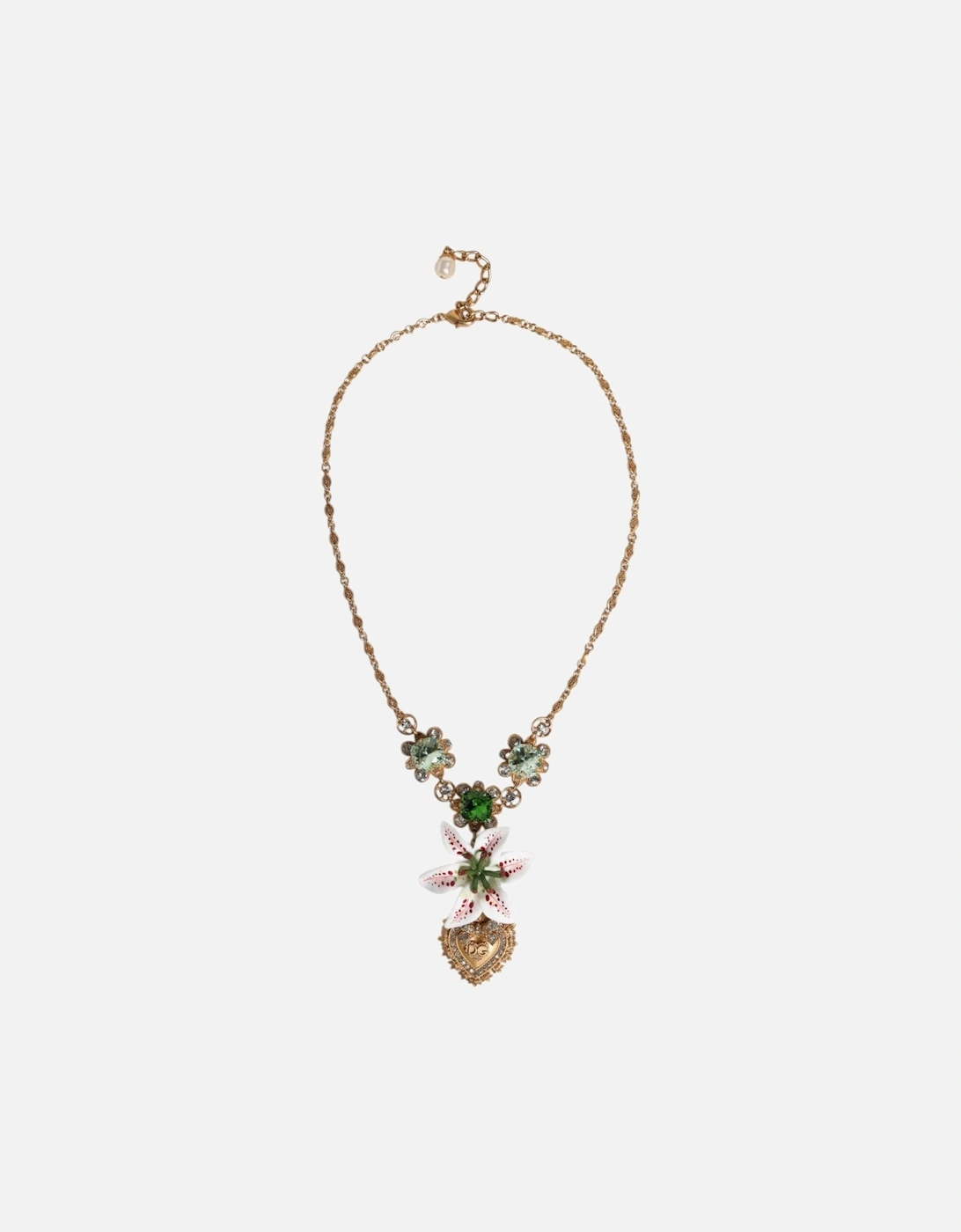 Floral Necklace with Stone Embellishments Women - Gold, 6 of 5