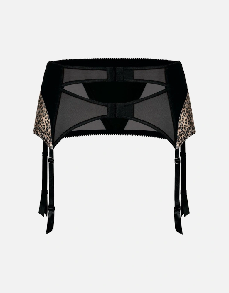 Sheer garter by Women - Black Suspender Belts