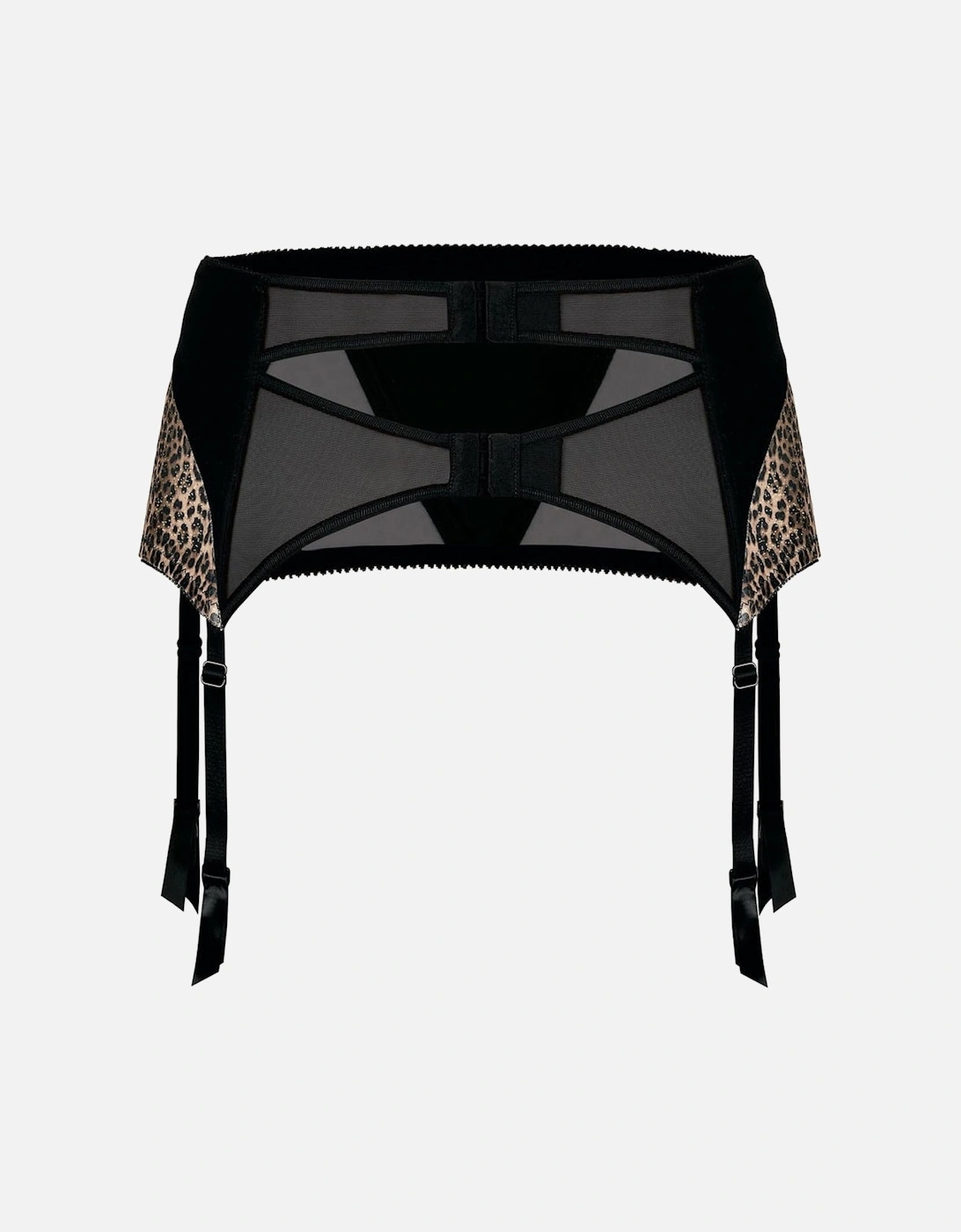 Sheer garter by Women - Black Suspender Belts