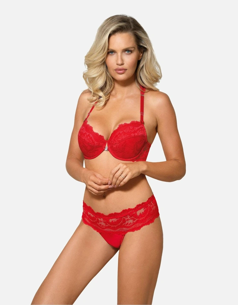 Lingerie Set Plunge Halter by Women - Red Lingerie Sets