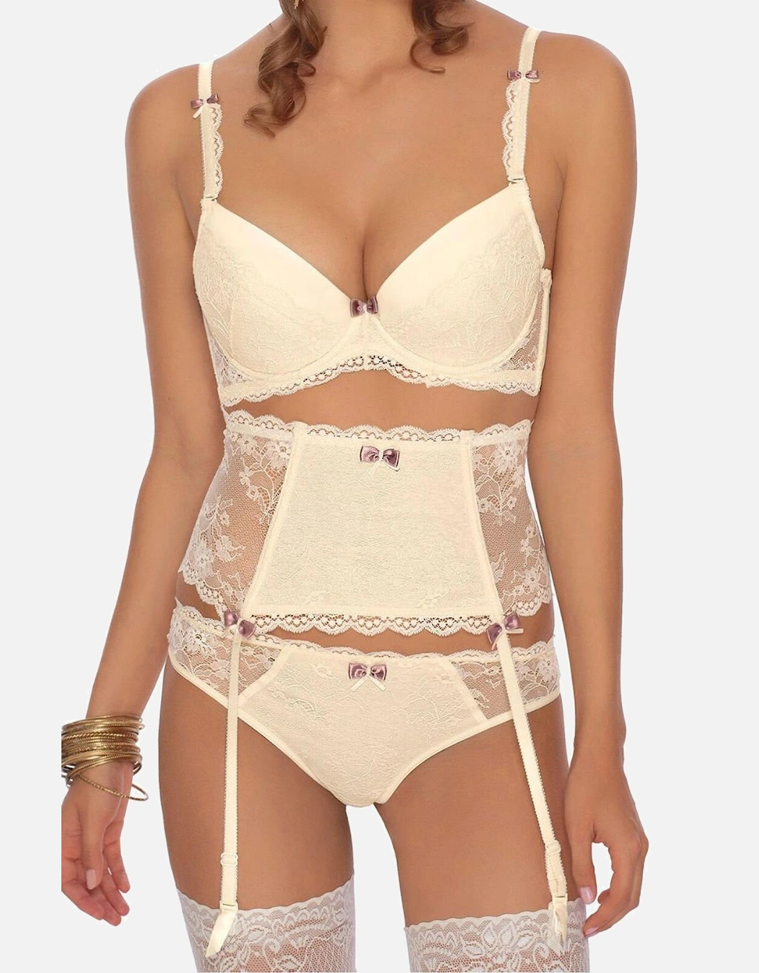 Lingerie Set Lace by Women - White Bras