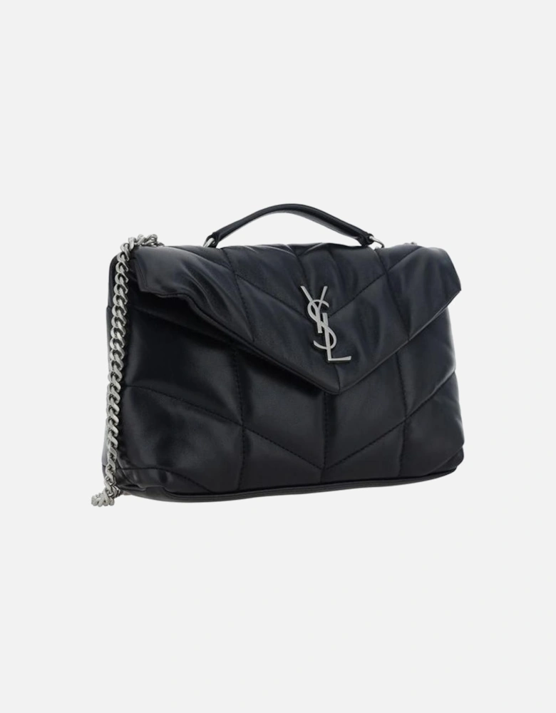 Lambskin Mini Shoulder Bag with Quilted Chevron Design Women - Black