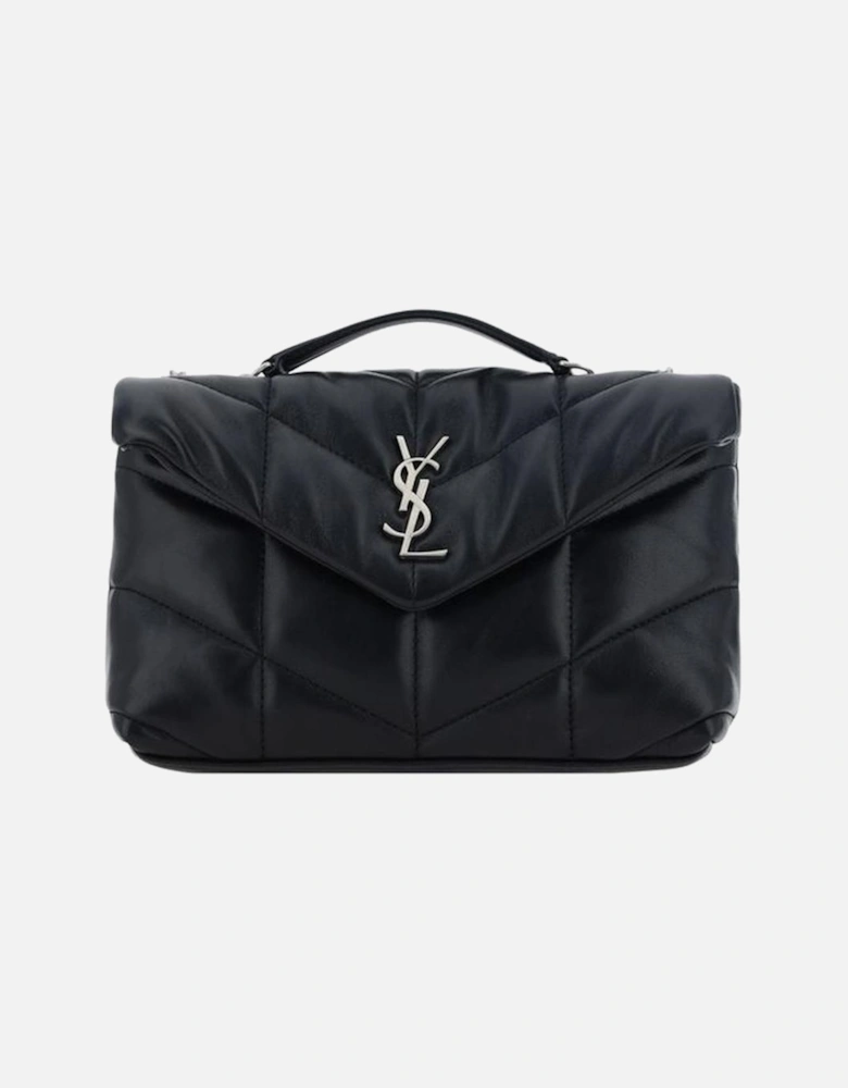 Lambskin Mini Shoulder Bag with Quilted Chevron Design Women - Black