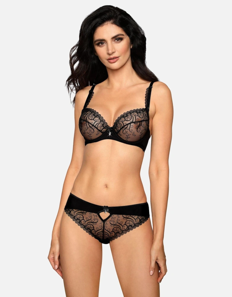 Luxury Bra Underwired Lace by Women - Black