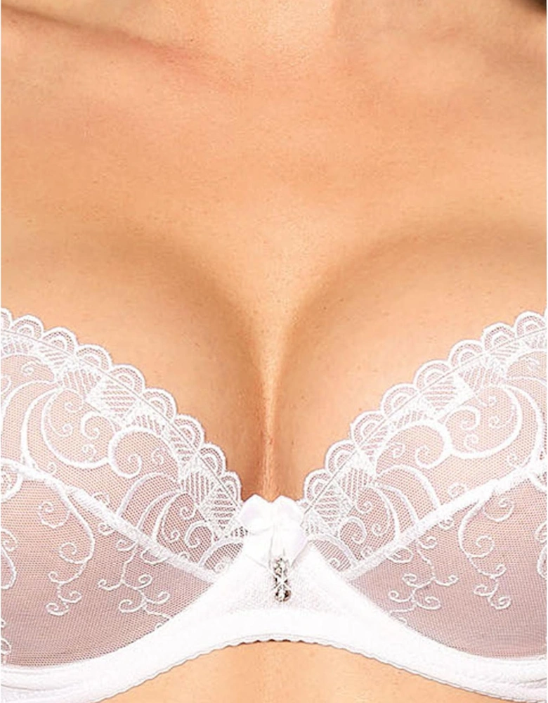 Luxury Bra Underwired Lace by Women - White