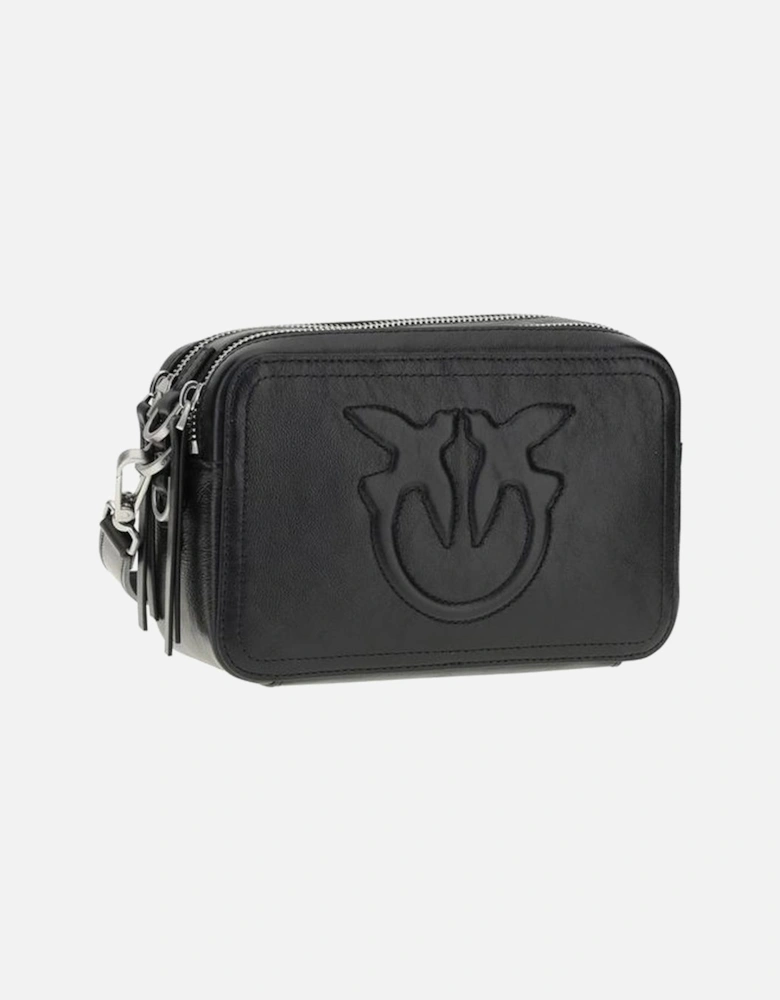 The Carrie Compact Shoulder Bag with Embroidered Logo Women - Black