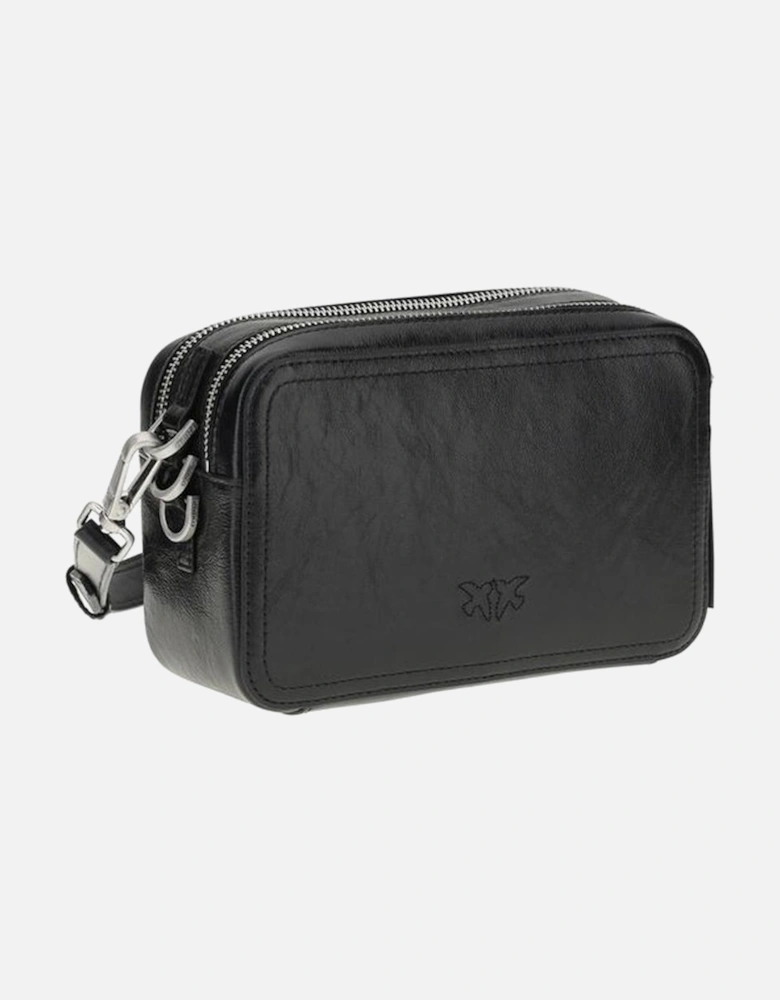 The Carrie Compact Shoulder Bag with Embroidered Logo Women - Black