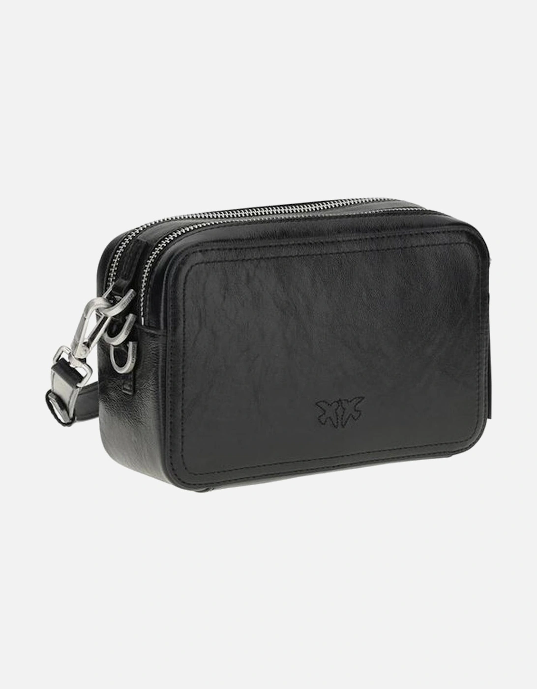 The Carrie Compact Shoulder Bag with Embroidered Logo Women - Black