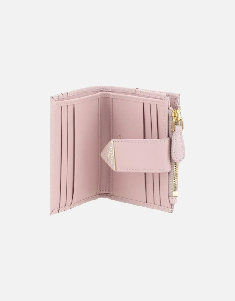 Leather Bifold Wallet with Snap Closure Women - Multicolor