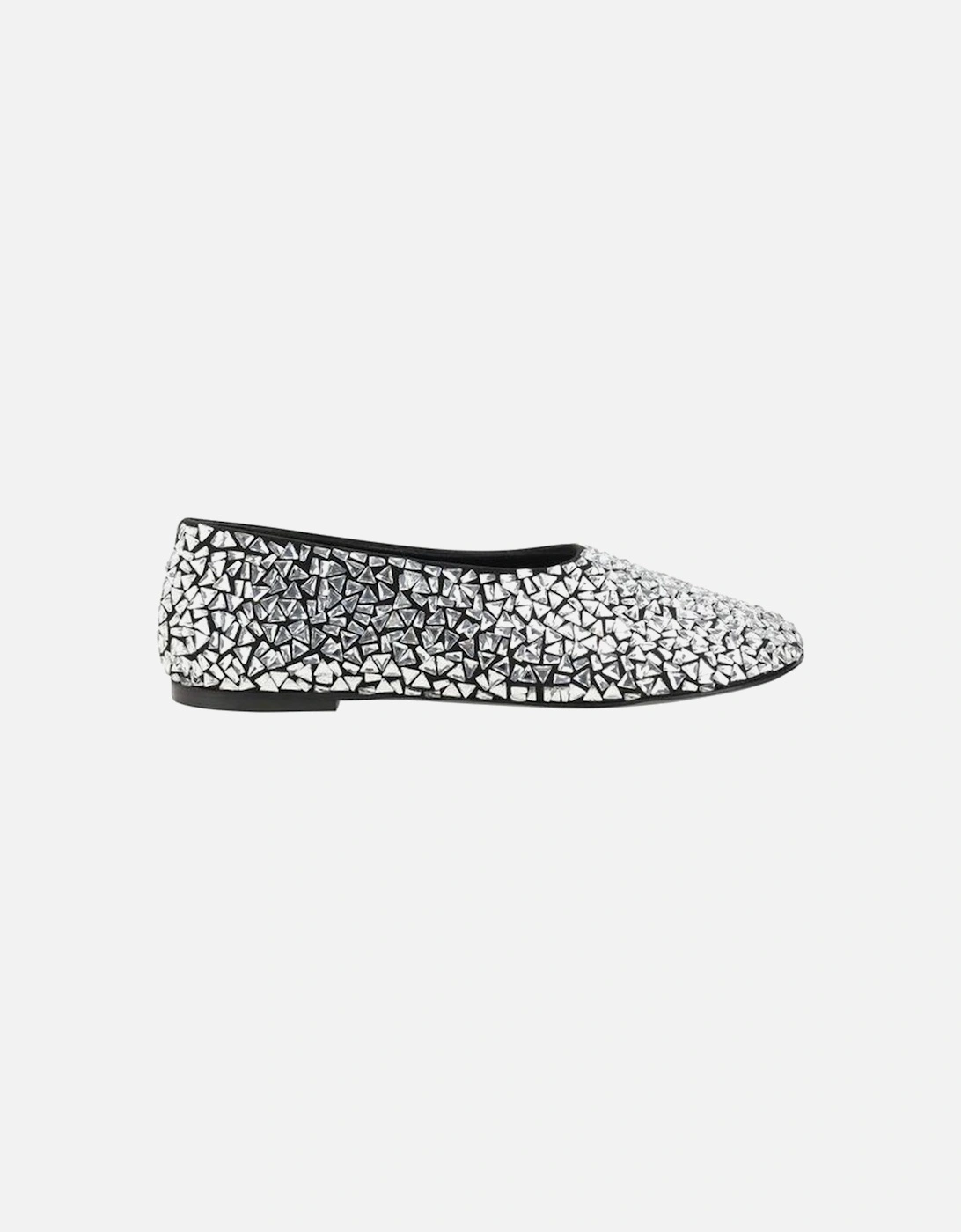 Glove Embellished Mirrored Ballerinas Women - Silver Flat Shoes, 5 of 4