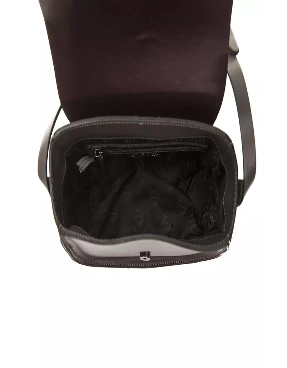 Leather Crossbody Bag with Signature Logo Lining Women - Burgundy