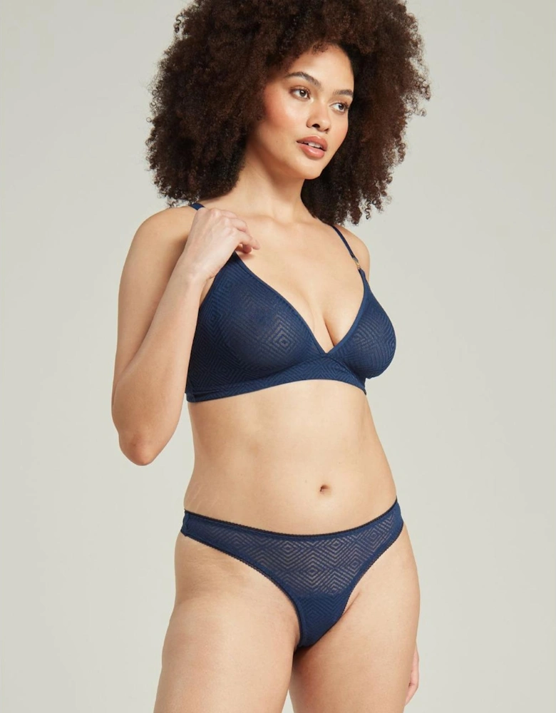 Luxury Bra Lace Sheer by Women - Blue
