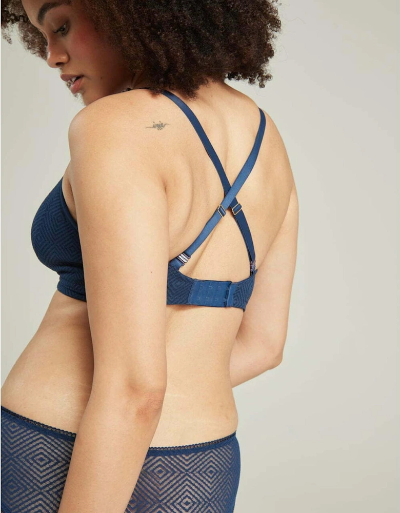 Luxury Bra Lace Sheer by Women - Blue