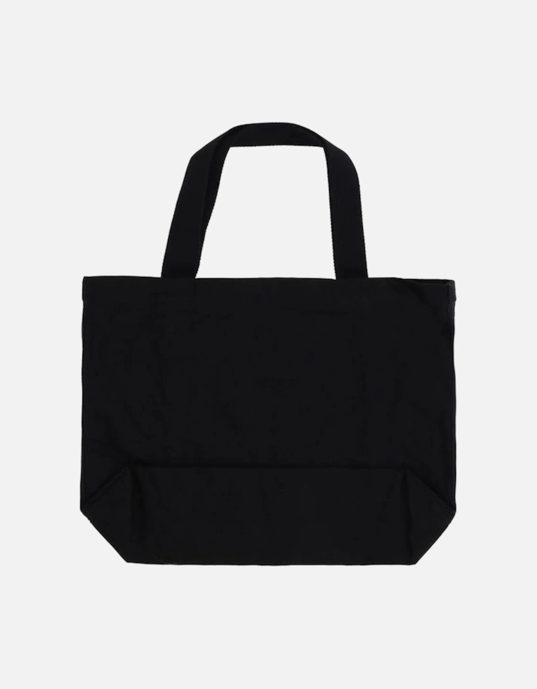 Handwriting Monogram Cotton Tote Bag Women - Black Shoulder Bags