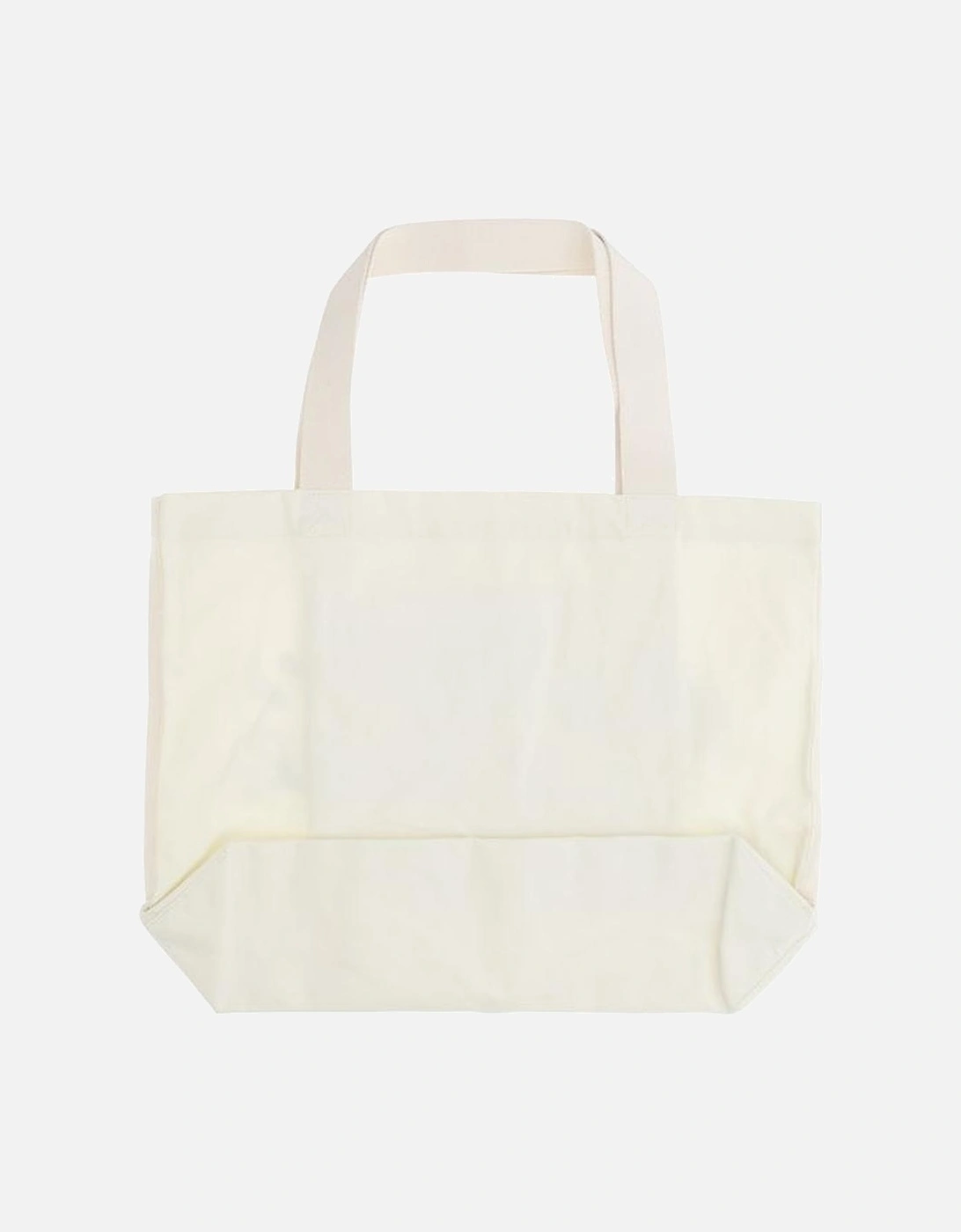 Handwriting Print Cotton Tote Bag Women - White Shoulder Bags