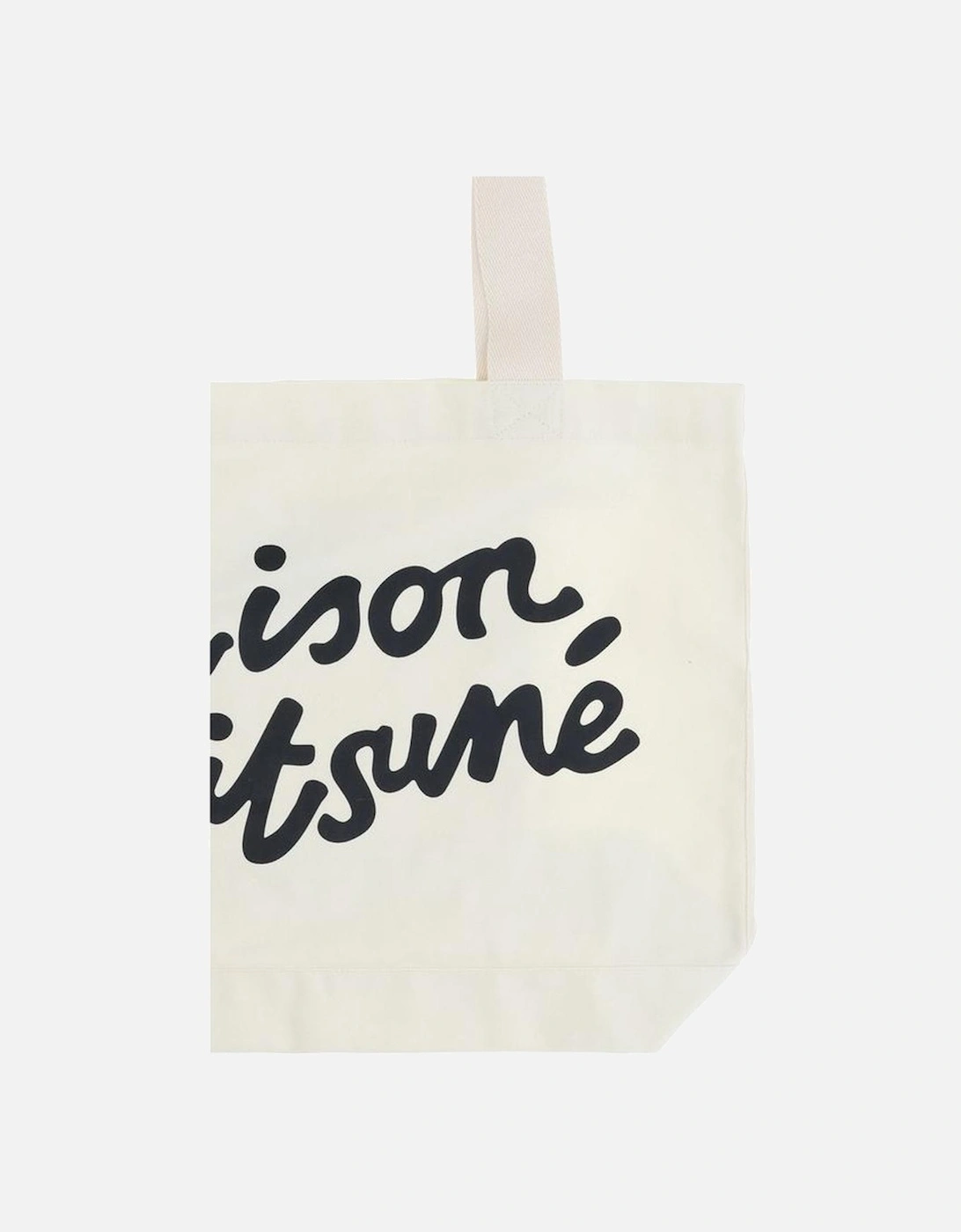 Handwriting Print Cotton Tote Bag Women - White Shoulder Bags