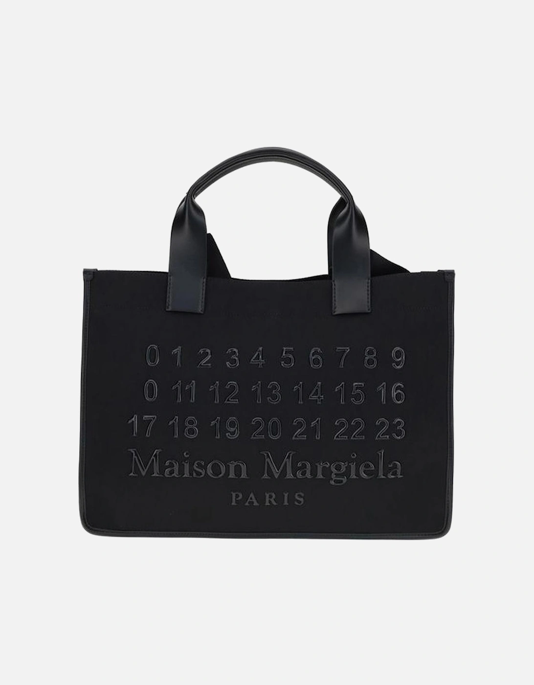 Fabric Tote Bag with Leather Handles Women - Black Handbags, 5 of 4