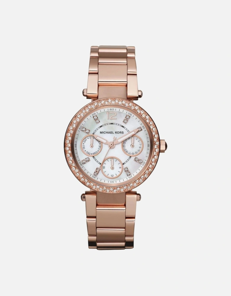 Stainless Steel Quartz Analog Watch with Day Function Women - Rose