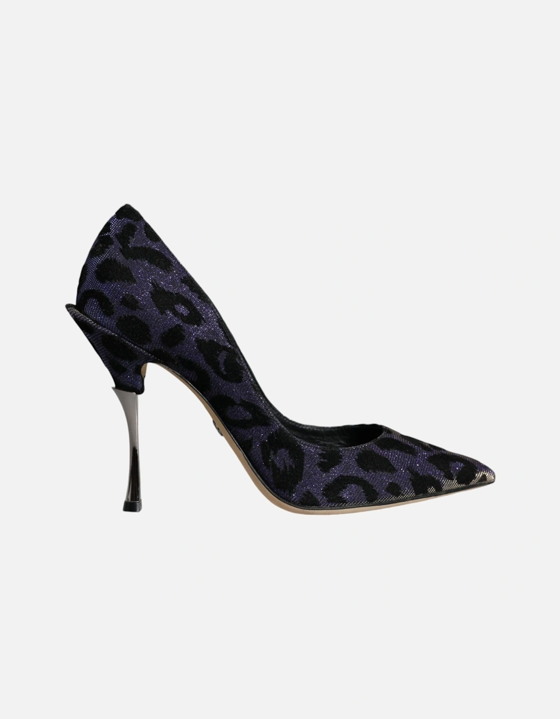 Leopard Lurex Heels Pumps with Leather Sole Women - Violet, 7 of 6