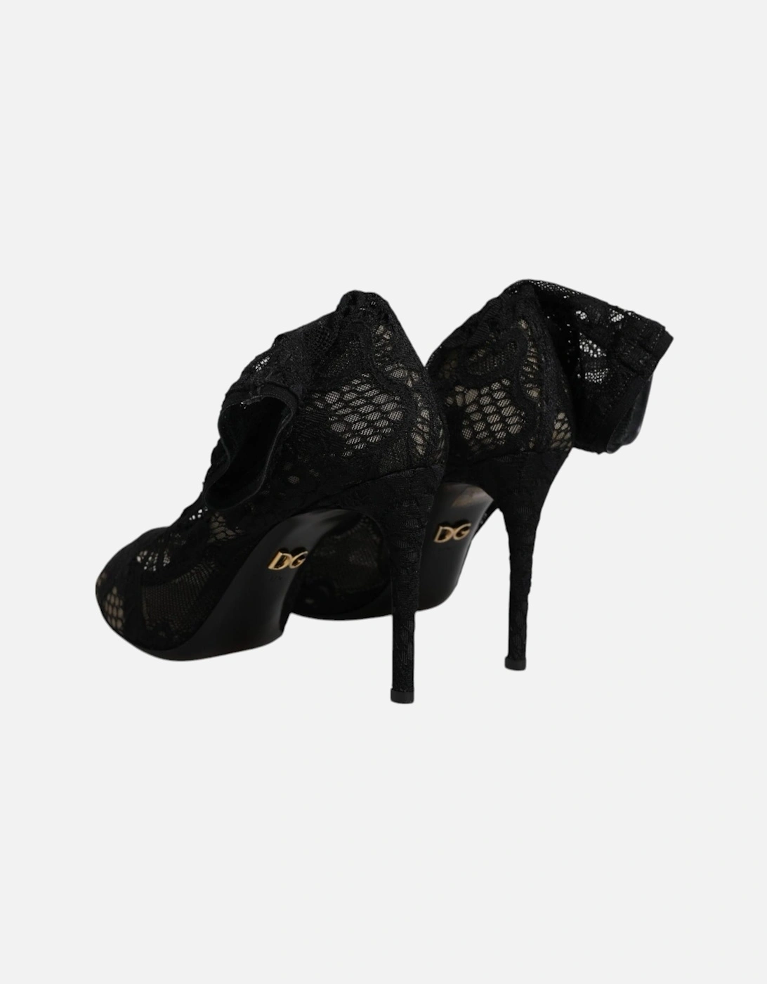 Stretch Sock Boots with Leather Sole Women - Black
