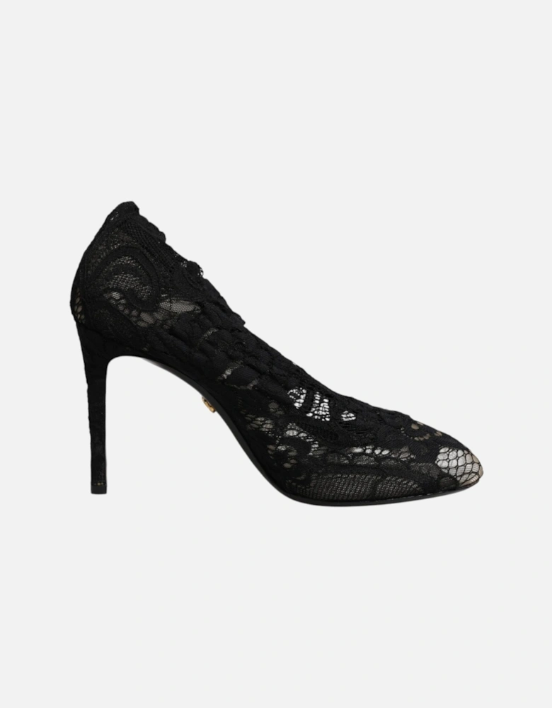 Stretch Sock Boots with Leather Sole Women - Black