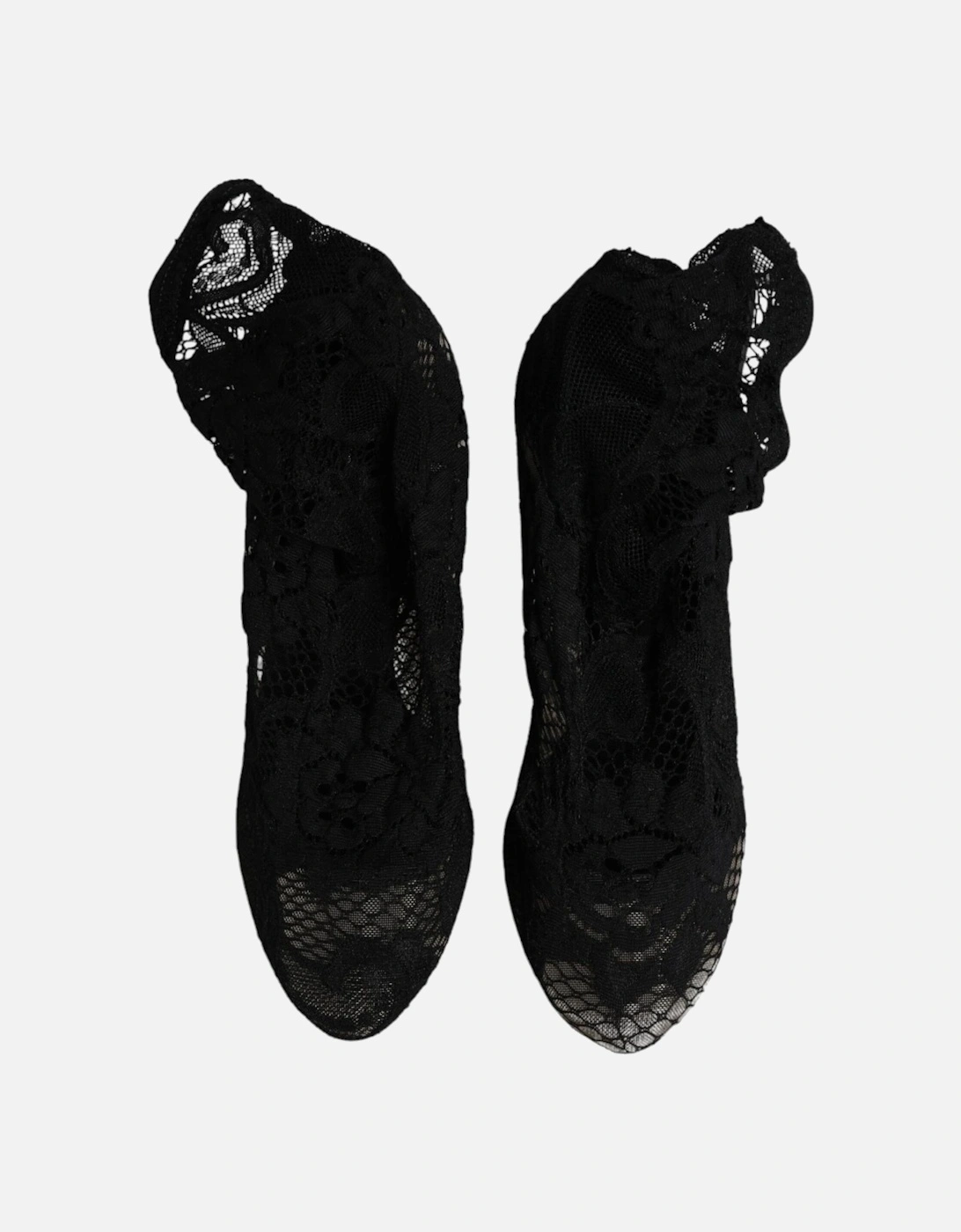 Stretch Sock Boots with Leather Sole Women - Black