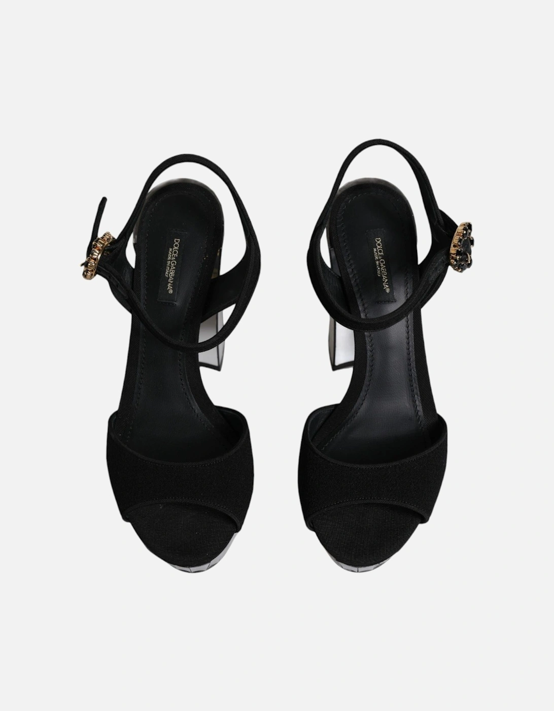 Ankle Strap Sandals with Mirror Heels Women - Black