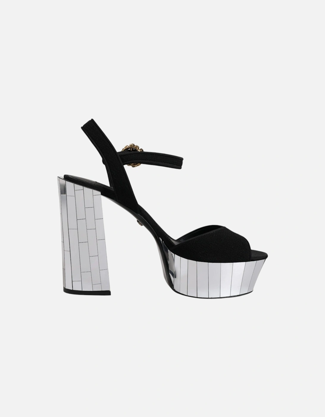 Ankle Strap Sandals with Mirror Heels Women - Black, 7 of 6