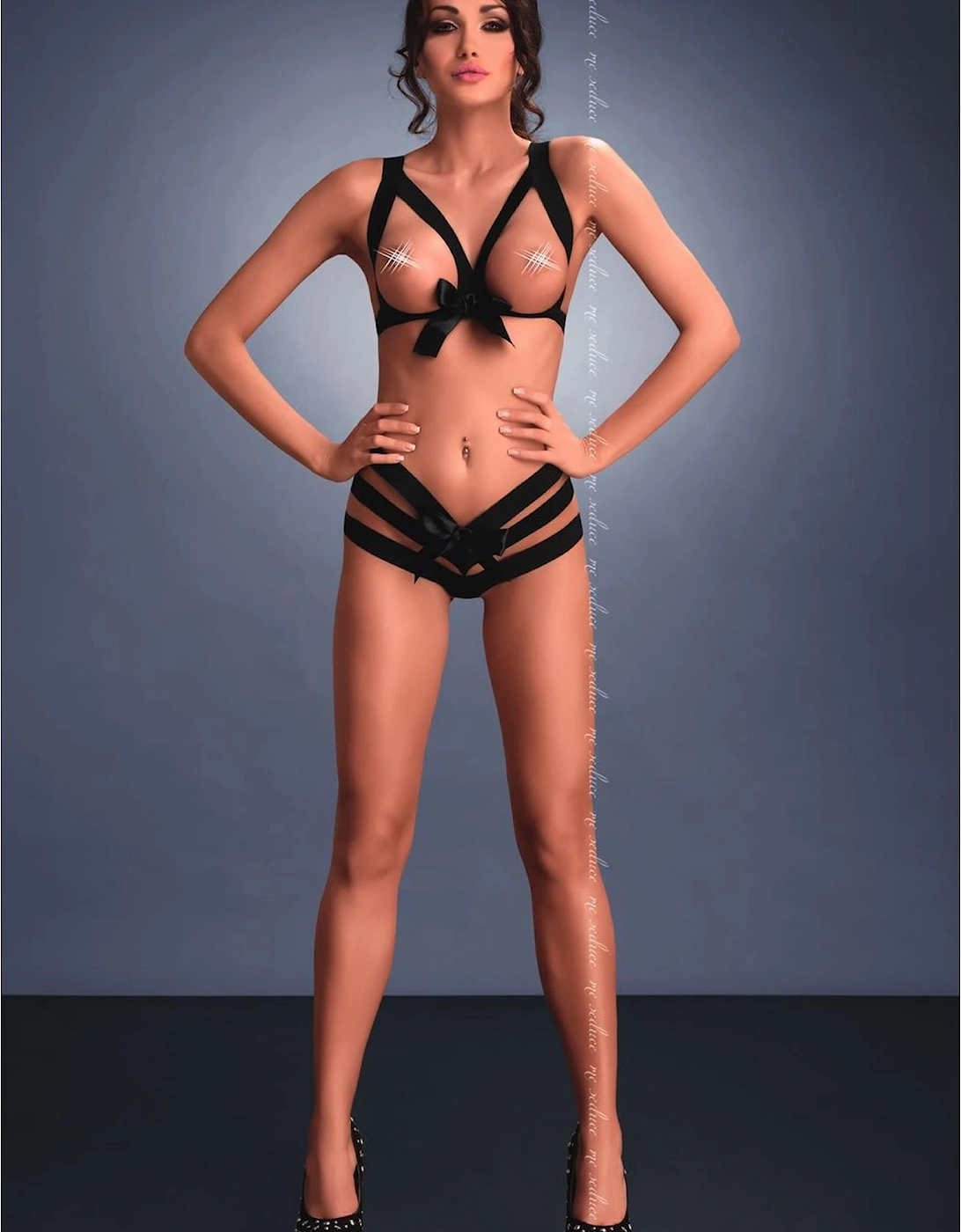 Lingerie Set Open cup by Women - Black Lingerie Sets, 3 of 2