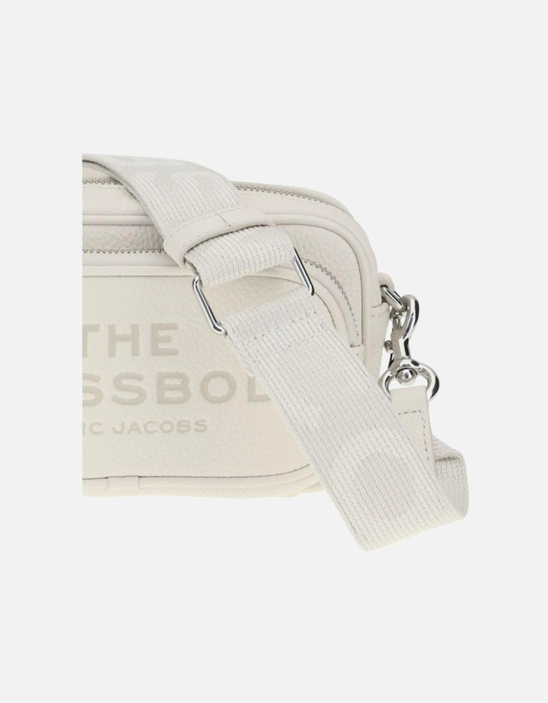 Leather Shoulder Bag with Adjustable Strap Women - White