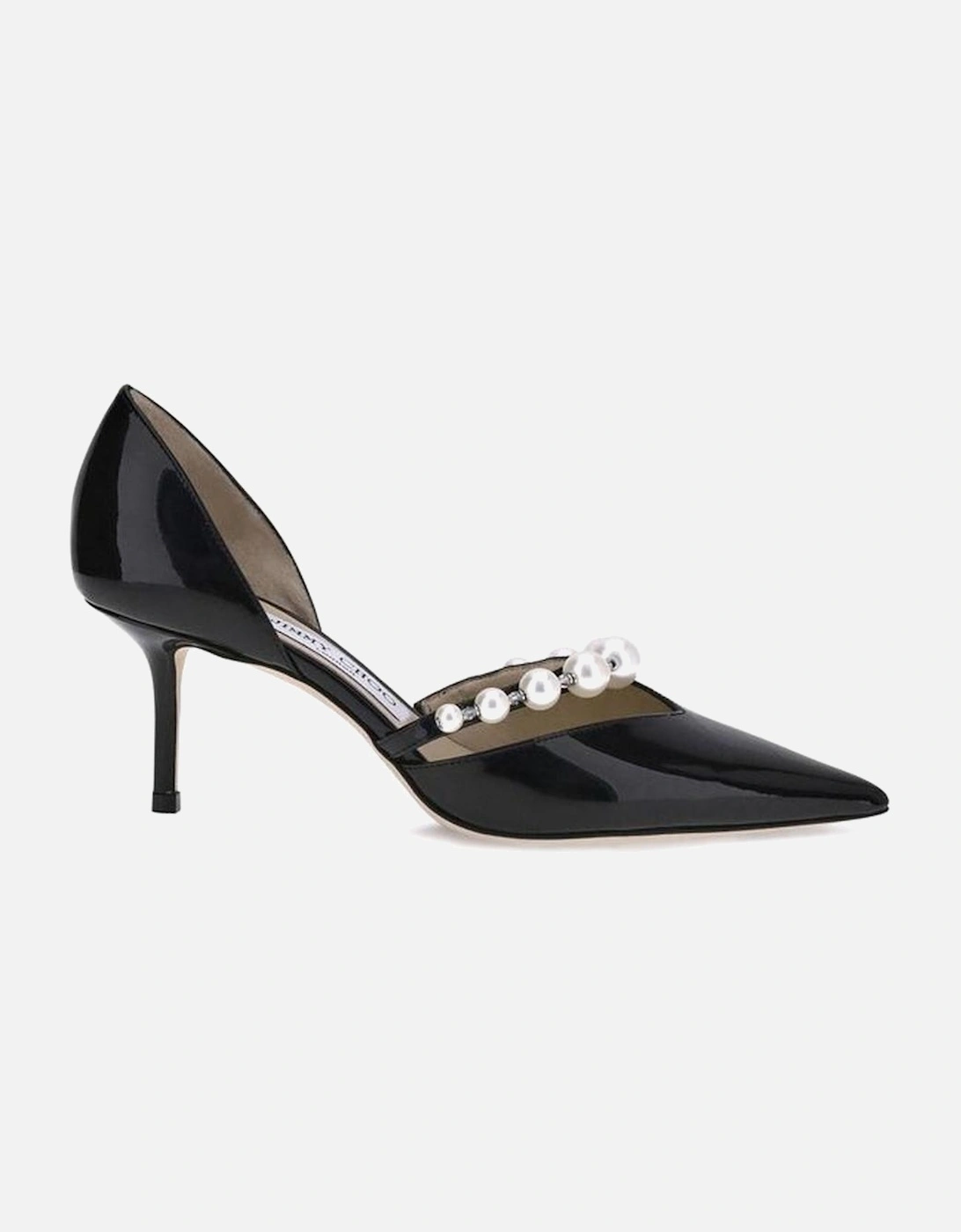Glossy Leather Pumps with Pearl Detail Women - Black, 5 of 4