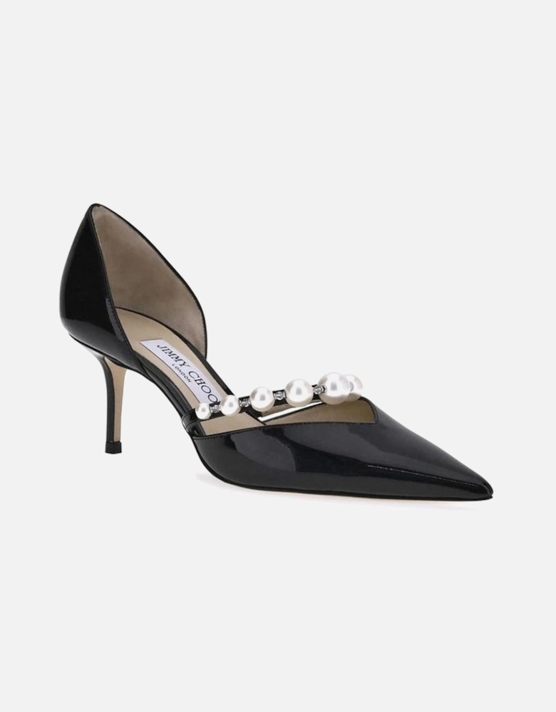 Glossy Leather Pumps with Pearl Detail Women - Black