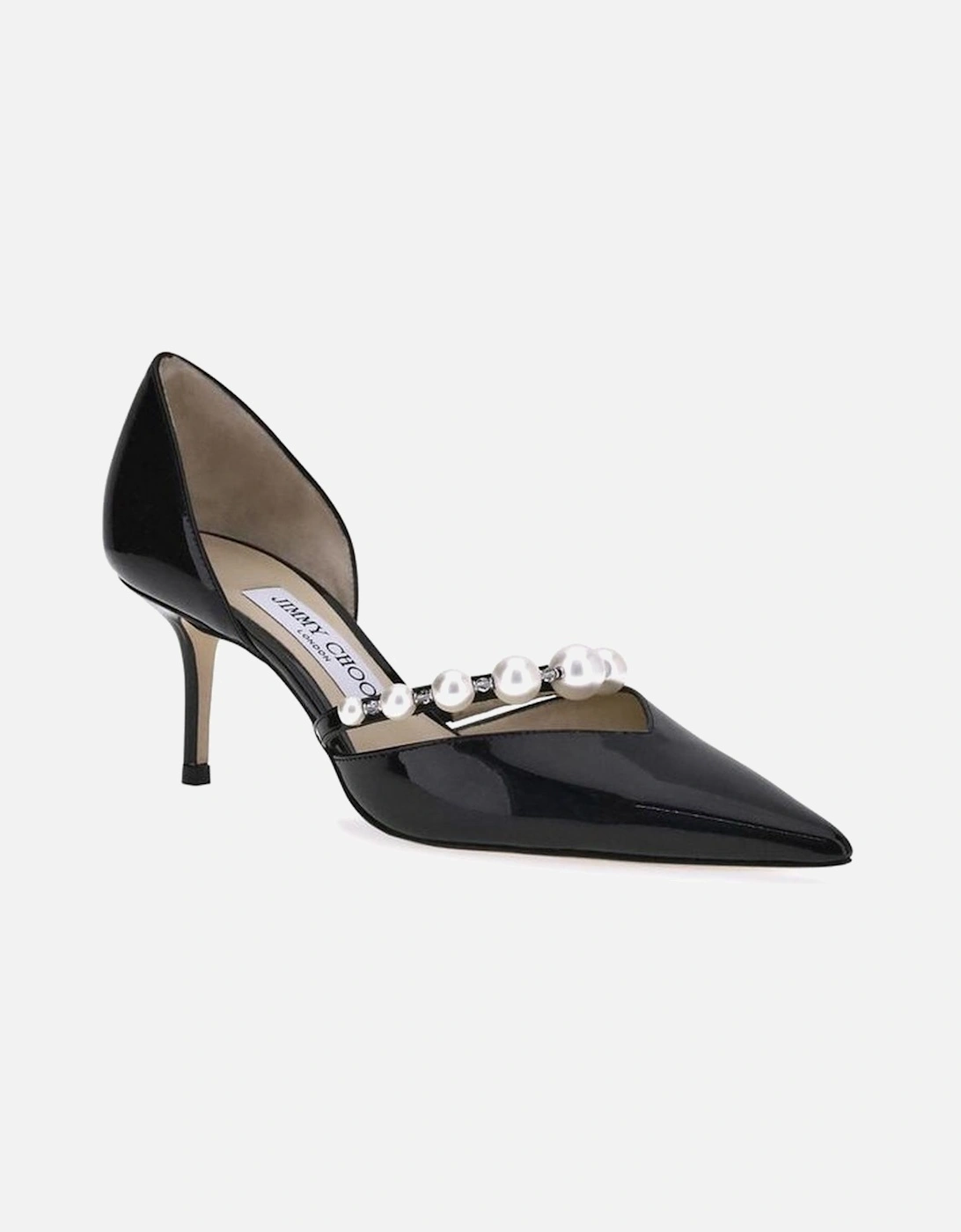 Glossy Leather Pumps with Pearl Detail Women - Black