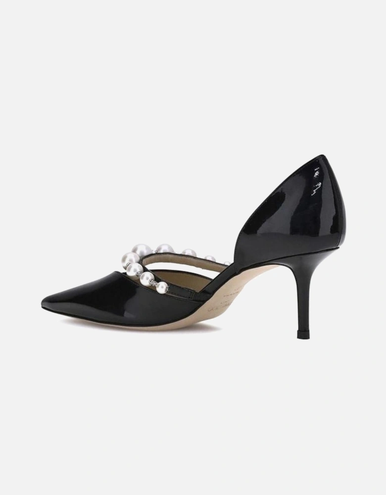 Glossy Leather Pumps with Pearl Detail Women - Black