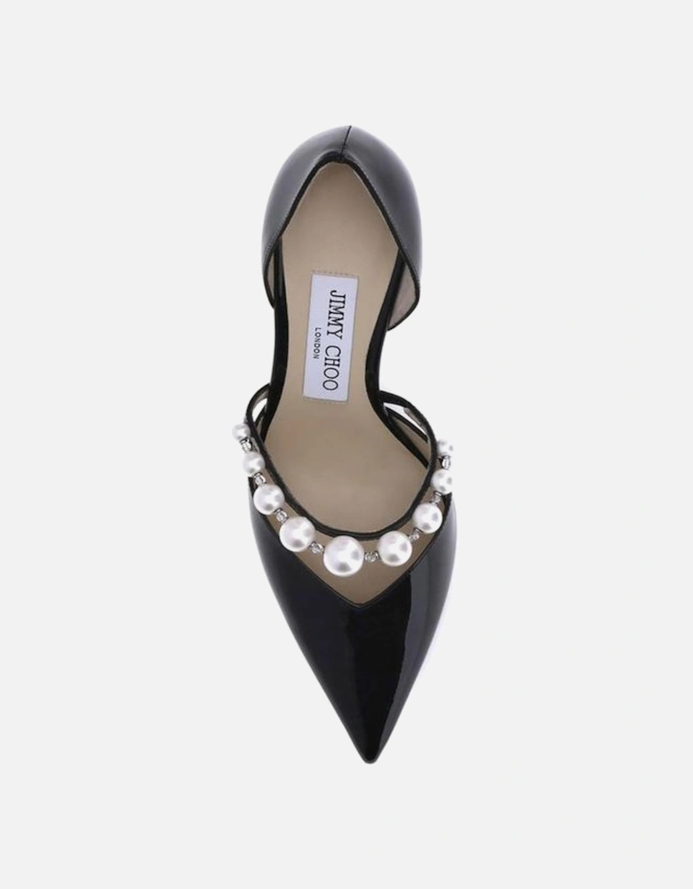 Glossy Leather Pumps with Pearl Detail Women - Black