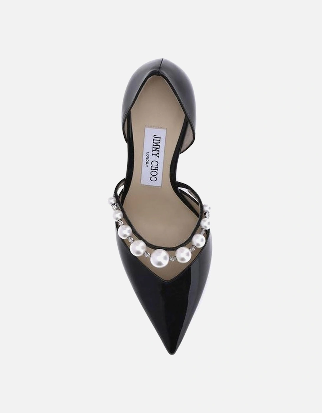 Glossy Leather Pumps with Pearl Detail Women - Black