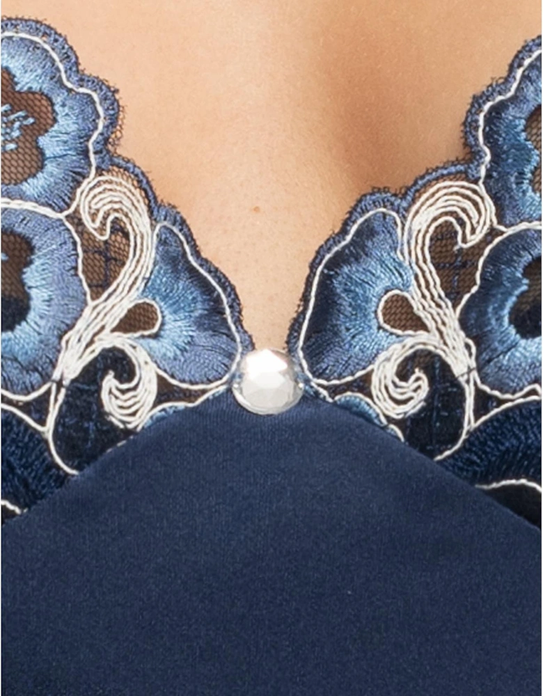 Satin dress Lace by Women - Blue Nightdresses