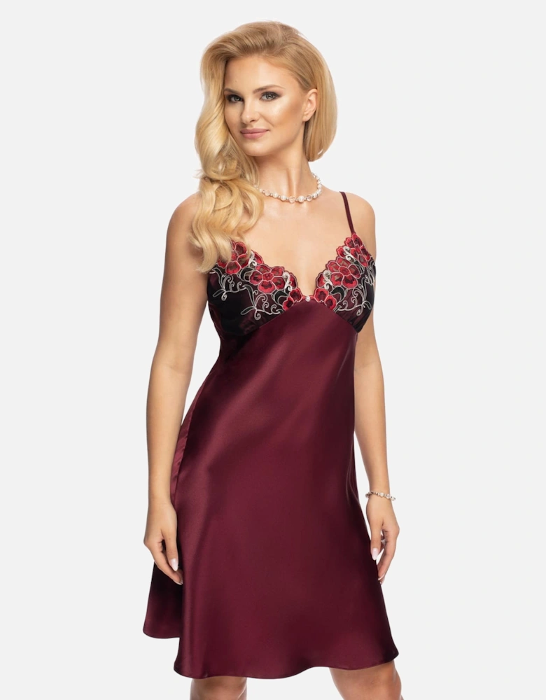 Satin dress Lace by Women - Plum Nightdresses