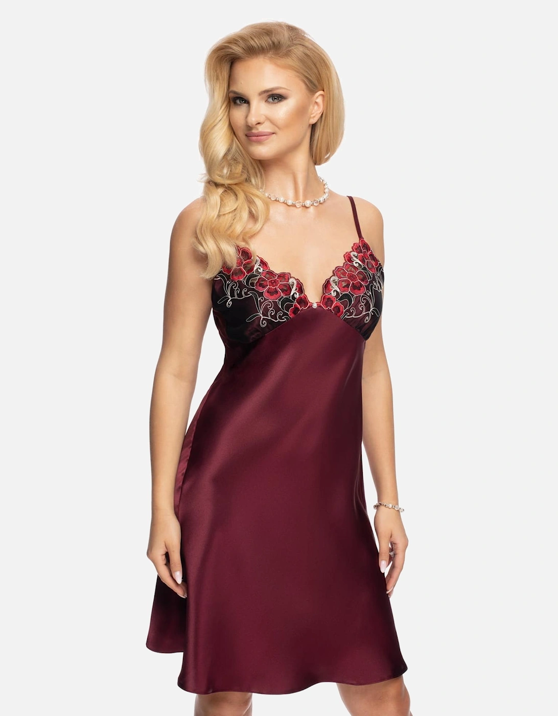 Satin dress Lace by Women - Plum Nightdresses, 4 of 3