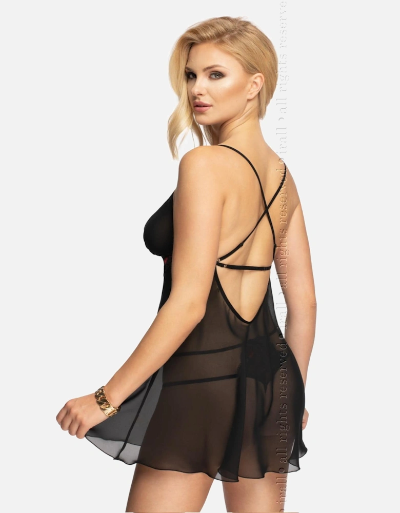 Romantic Babydoll Lace by Women - Black