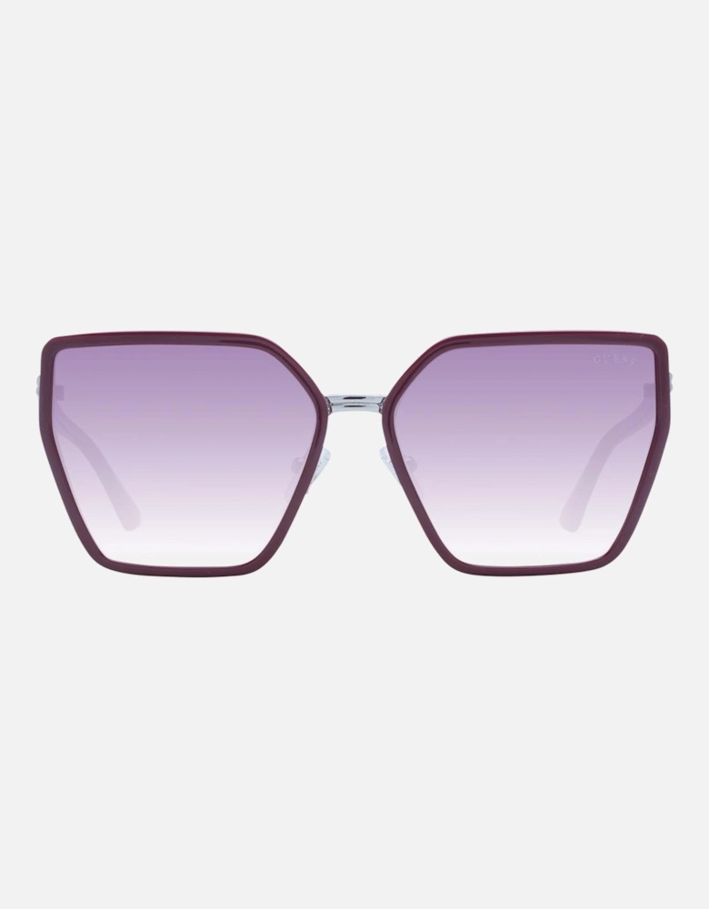 Gradient Square Metal & Plastic Sunglasses Women - Burgundy