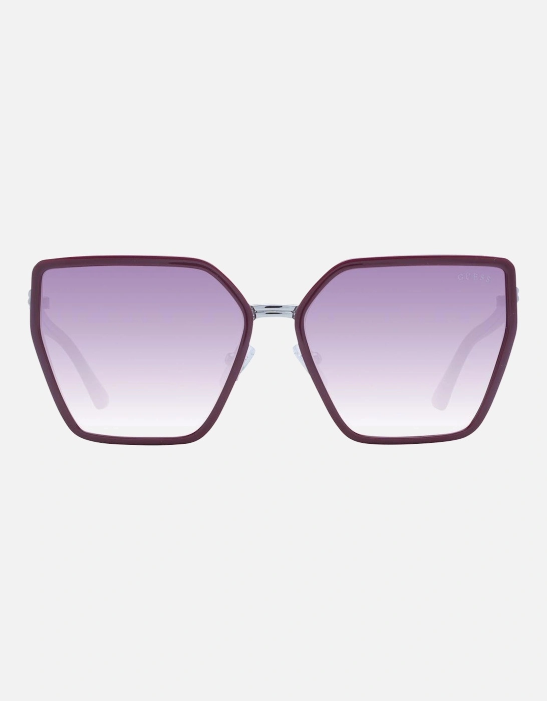 Gradient Square Metal & Plastic Sunglasses Women - Burgundy