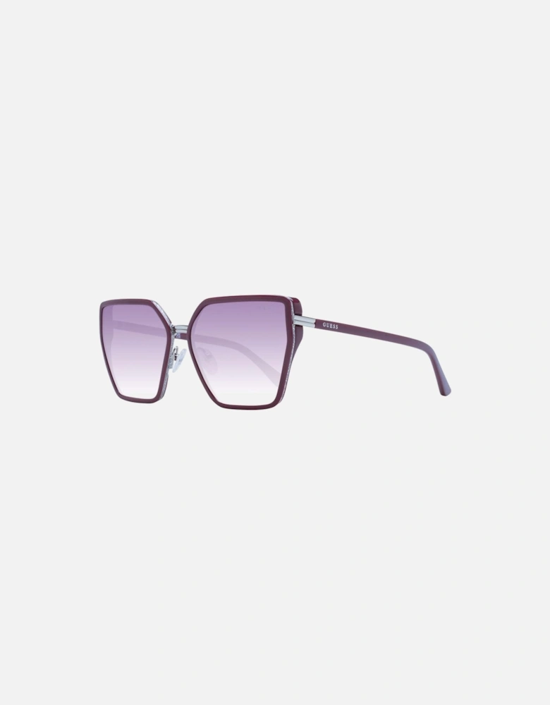 Gradient Square Metal & Plastic Sunglasses Women - Burgundy